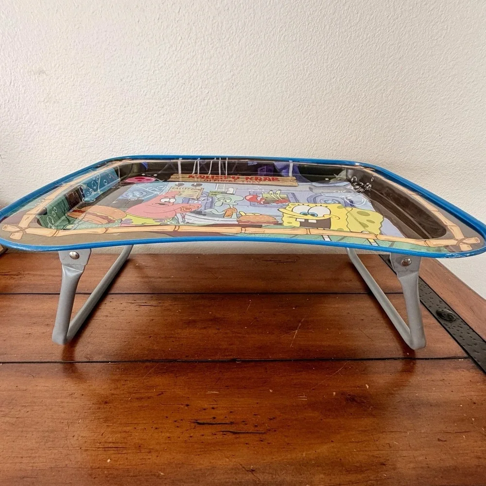 SpongeBob‎ SquarePants 2003 Metal Official TV Lap Tray Foldable Legs Kidz Trays